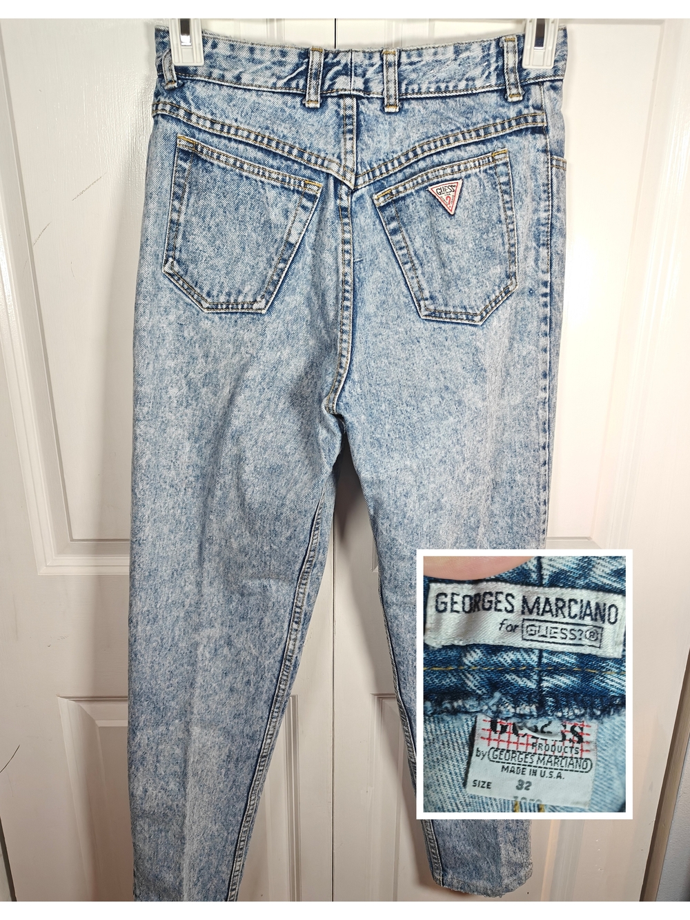 Vintage 80s Guess Georges Marciano Acid Wash Jeans Mens 28x29 Tapered Made in US